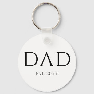 Dad Est Modern New Daddy Promoted to Dad Key Ring