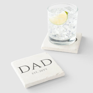 Dad Est Modern New Daddy Promoted to Dad Stone Coaster
