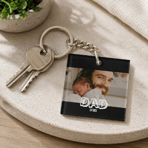 Dad Est  Photo Gift New Father Keepsake Key Ring
