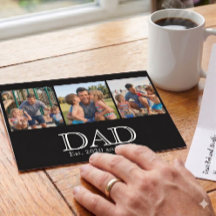 Dad Est. White Bold Minimal Text 3 Photos