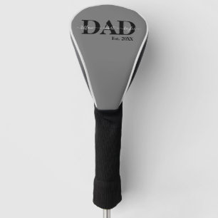 Dad Est Year Kids Names Black Golf Monogram Head Cover
