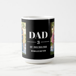 Dad Est. Year Name Number Bold Font Photo  Coffee Mug