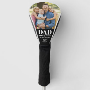 Dad Est. Year Name Number Bold Font Photo Golf Head Cover