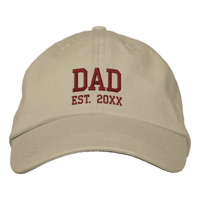 Dad Est. YearText Template Embroidered Hat (Front)