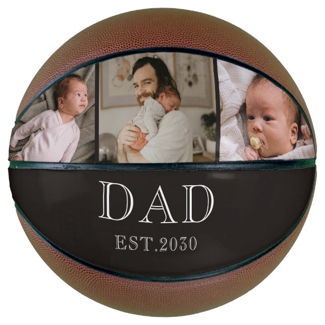 Dad Established 3 Photo  Basketball (Front)