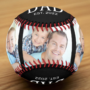 Dad Established 3 Photo Black Baseball