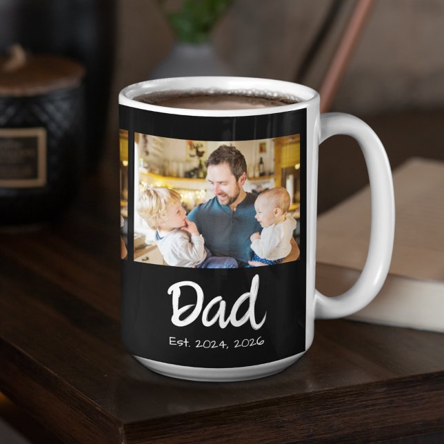 Dad Established 3 Photo Coffee Mug (Creator Uploaded)