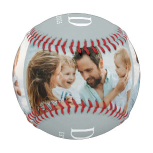 Dad Established 3 Photo Collage Keepsake Gift Baseball