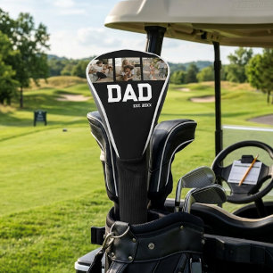 Dad Established 3 Photo Customisable Year Gift Golf Head Cover
