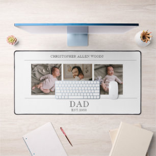 Dad Established 3 Photo Dad Baby Desk Mat