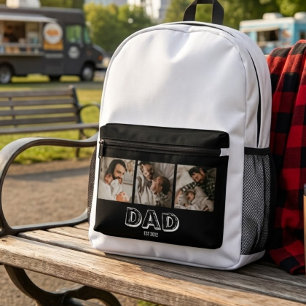 Dad Established 3 Photo Gift Father Keepsake Printed Backpack
