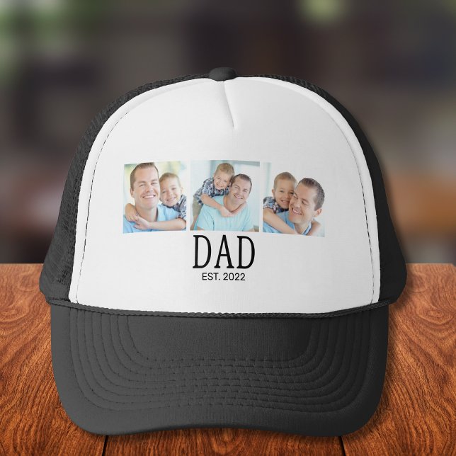 Dad Established 3 Photo Trucker Hat (Creator Uploaded)