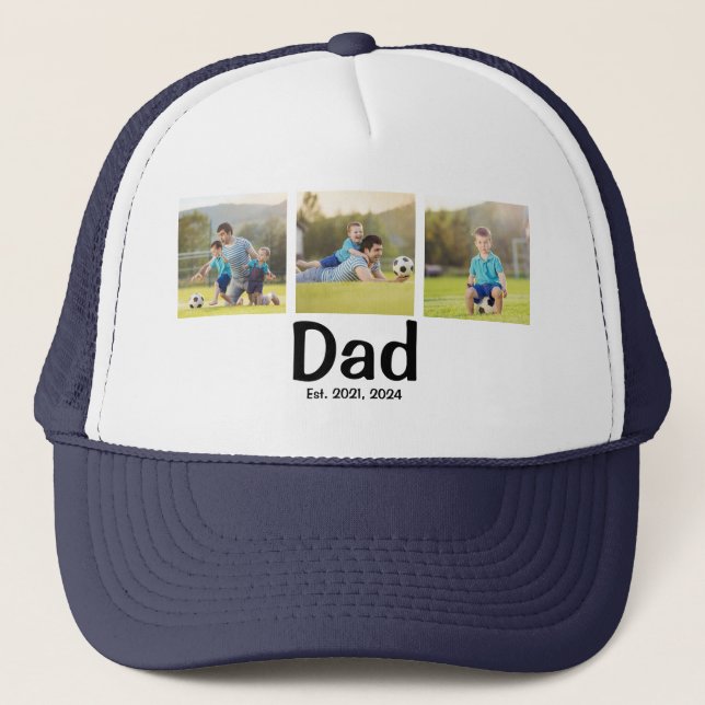 Dad Established 3 Photo  Trucker Hat (Front)