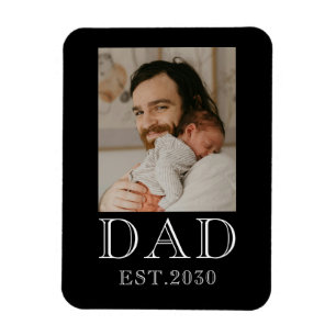 Dad Established Baby Photo  Magnet