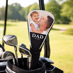 Dad Established Black Photo Golf Head Cover