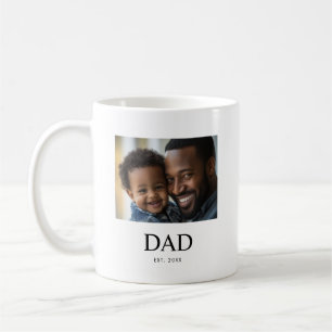 Dad Established Black White Simple Photo  Coffee Mug