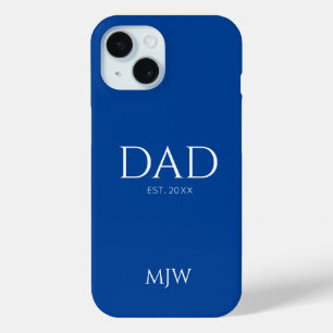 Dad Established Blue Monogram iPhone 15 Case
