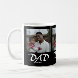 Dad Established Bold Black 3 Photo Coffee Mug