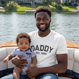 Dad Established Bold Black Name Year New Dad Gift T-Shirt