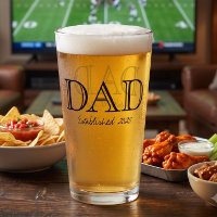 Dad Established Bold Black Text Beer