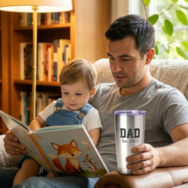 Dad Established Bold Black Text Stainless Steele Insulated Tumbler (Creator Uploaded)