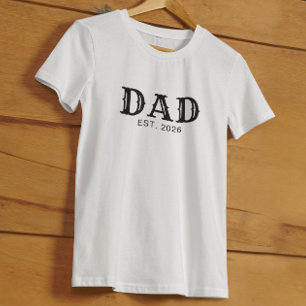 Dad Established Bold Black Typography T-Shirt