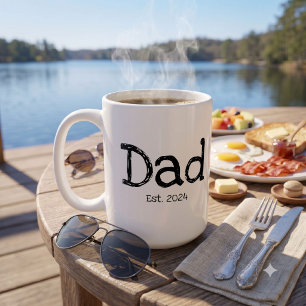 Dad Established Bold Black White Coffee Mug