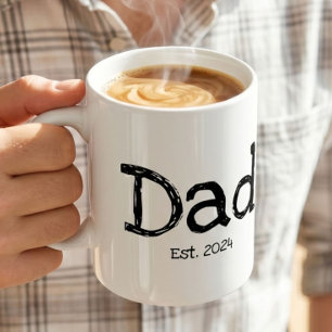 Dad Established Bold Black White Coffee Mug