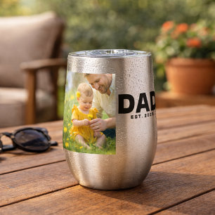 Dad Established Bold Photo Stainless Steel 