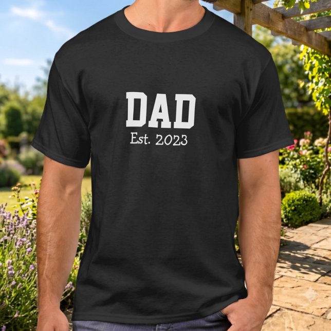 Dad Established Bold White Black T-Shirt (Creator Uploaded)