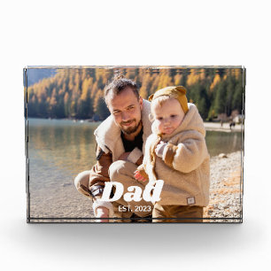 Dad Established Bold White Typography Photo Block