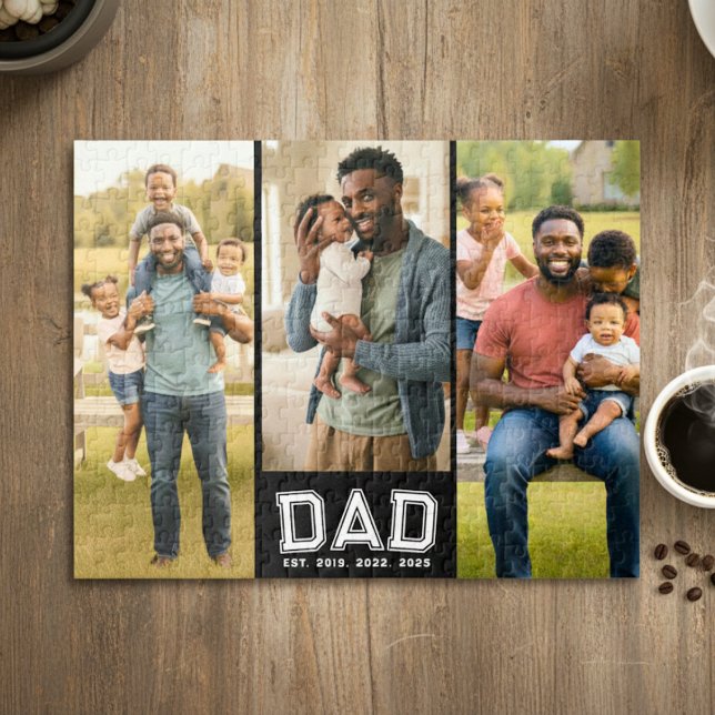 Dad Established Classic Bold 3 Photo Jigsaw Puzzle (Creator Uploaded)