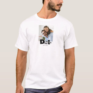 Dad Established Custom Family Photo Modern T-Shirt