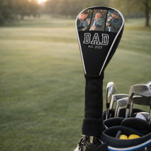 Dad Established Custom Year 3 Photo Golf Head Cover