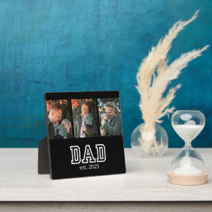 Dad Established Custom Year 3 Photo Plaque