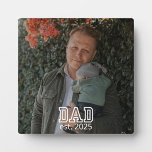 Dad Established Custom Year Photo Father Keepsake Plaque