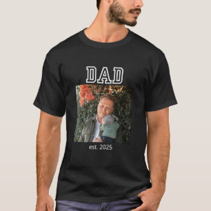 Dad Established Custom Year Photo Father Keepsake T-Shirt