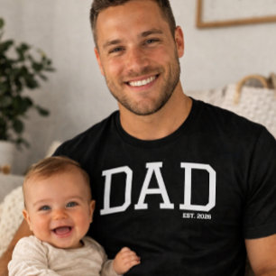 Dad Established Customisable Year Father's Day  T-Shirt