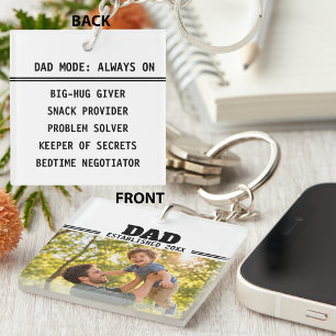 Dad Established Father Child Photo Keepsake Key Ring