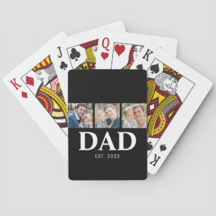 Dad Established Fathers Day 3 Picture Playing Cards