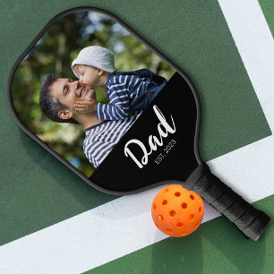 Dad Established Fun Script Photo Pickleball Paddle
