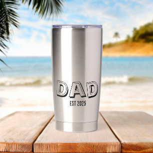 Dad Established Gift Modern Typography Fathers Day Insulated Tumbler