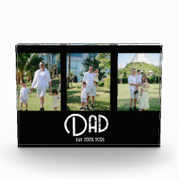 Dad Established Grunge Text 3 Photo Block
