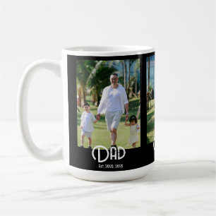 Dad Established Grunge Text Black 3 Photo Coffee Mug