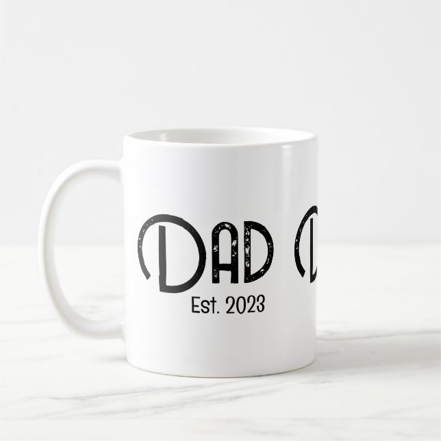 Dad Established Grunge text est. year new dad Coffee Mug (Left)