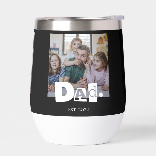 Dad Established Modern 3 Kids Photo Collage  (Left)
