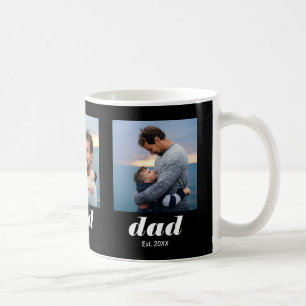 Dad Established Modern 3 Photo Coffee Mug
