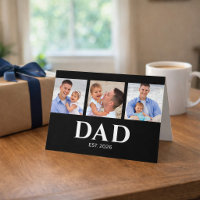 Dad Established Modern Black 3 Photo Father's Day