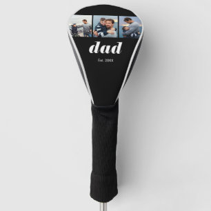 Dad Established Modern Bold 3 Photo Golf Head Cover