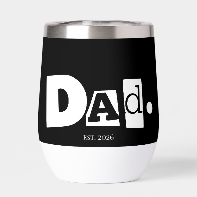 Dad Established Modern Bold Custom Year  (Back)